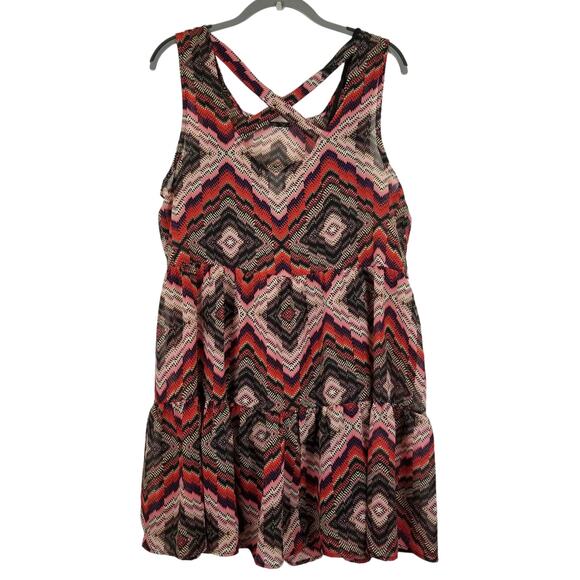 Band of Gypsies Boho Sheer Tunic with Detachable Slip Criss Cross Back, Size XL - Picture 12 of 12